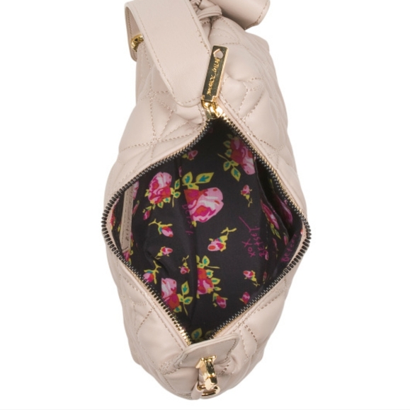 Betsey Johnson XO Rita Grey Quilted Crossbody Bag - Picture 3 of 5